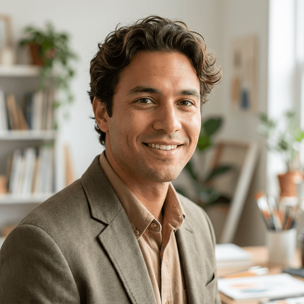 David Chen with custom wedding magnet