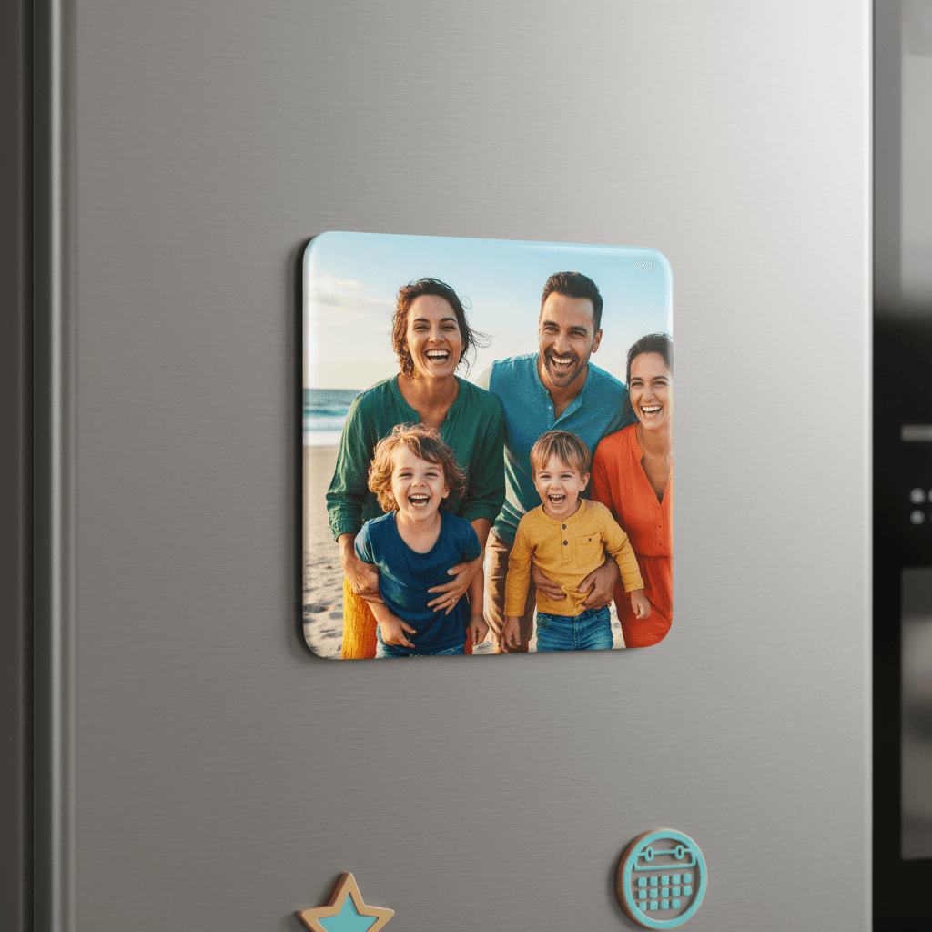 High-quality custom magnet with vibrant family photo