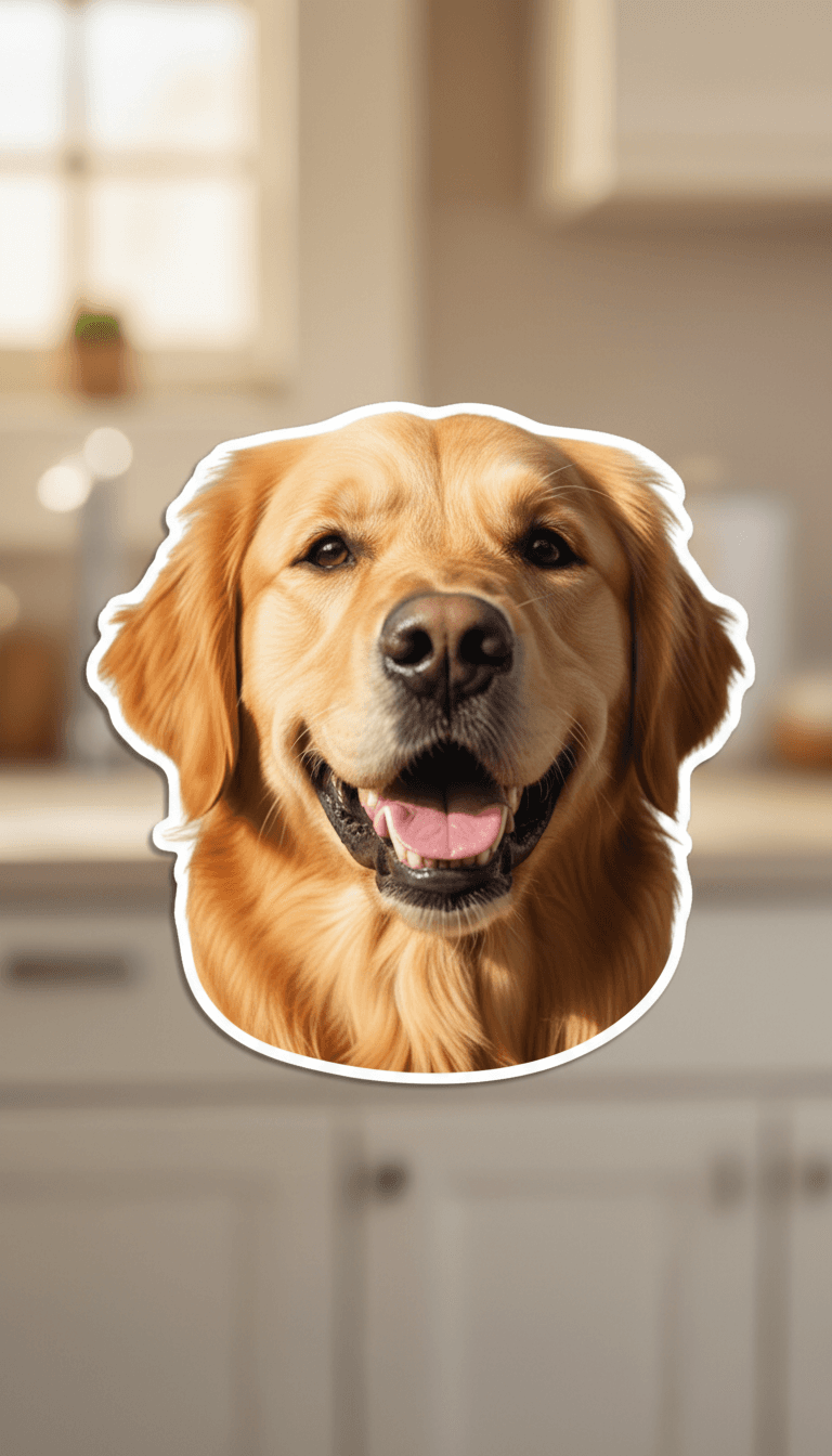 Pet magnet showcasing a dog portrait